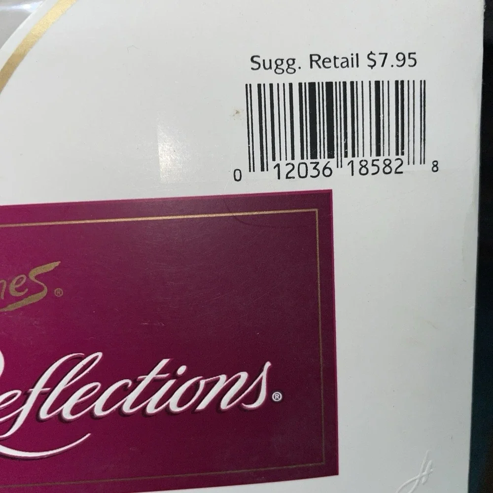 Hanes Silk Reflections Barely Black Shaper Panty Sandalfoot Pantyhose 780 EF NOS
